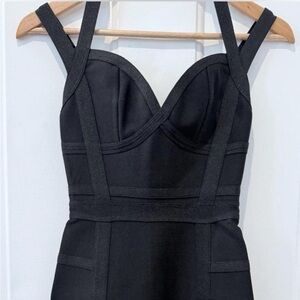 House of CB Elegant Black Strapless Dress